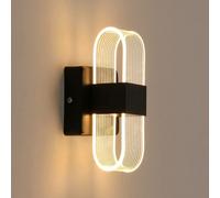 Pheashine Black Oval Acrylic Led Wall Lamp 10W 3 Colour Change 220V