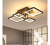 Pheashine Black Square Acrylic Led Ceiling Light 54W Dual Frame Dimmable With Remote 220V