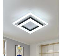 Pheashine Black Square Led Ceiling Light 24W Geometric Acrylic Design 6500K Cool White