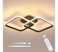 Pheashine Black Square LED Ceiling Light, 50W Dimmable with Remote, 3000-6500K Pheashine Black