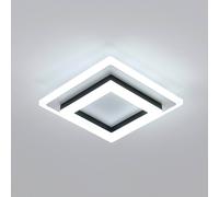 Pheashine Black White 20cm Square Geometry LED Ceiling Light 24W 6000K Acrylic Pheashine Black