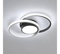 Pheashine Black & White Double Round LED Ceiling Light, 6500K Pheashine Black