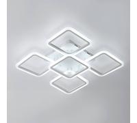 Pheashine Bright Square Acrylic Ceiling Light 4+1 Heads 6500K White Light Pheashine White