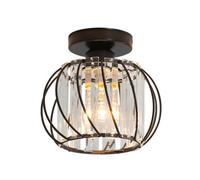 Pheashine Ceiling Lights ,modern Crystal Flush Mount Ceiling Light ,e27 Black Metal For Kitchen Hallway Living Room