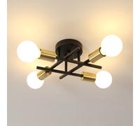 Pheashine Chandelier Light, 4 Lights Industrial Ceiling Light, E27 For Living Room Bedroom Kitchen Dining (No Bulbs)