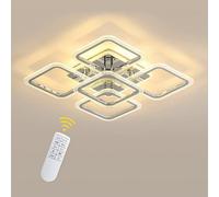 Pheashine Chrome Square Acrylic Led Ceiling Light 74W Dimmable 3-Colour With Remote 220V