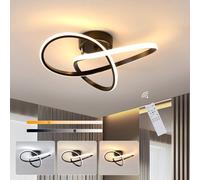 Pheashine Dimmable Black Led Ceiling Light, 36W 40Cm Aluminum Fixture With Remote Control