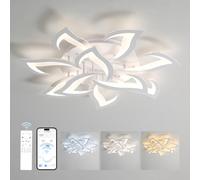 Pheashine Dimmable Petal Led Ceiling Light,70W Dia 82Cm White Acrylic With Remote Control For Living Room, Bedroom Or Kitchen