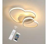 Pheashine Dimmable White Heart LED Ceiling Light, 48W with Remote Control, 53cm Pheashine White