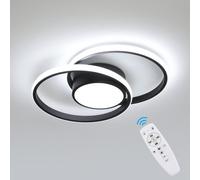 Pheashine Double Round Led Aluminum Ceiling Light All Black Round Stepless Dimming With Remote Control