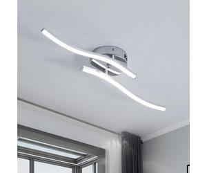 Pheashine Double Wave Led Ceiling Light 52Cm,14W 6500K Cool White, Slim 7.5Cm, Silver Finish
