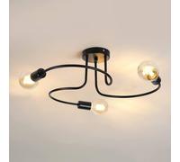 Pheashine Elegant Black Pendant Light-3 Lights E27 Gold Modern Semi Flush Pheashine Black
