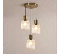 Pheashine Elegant Pendant Light With Glass Lampshade & E27 Bulb in Gold Pheashine Gold