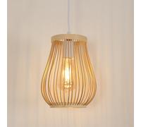 Pheashine Elegant Rattan Chandelier Light Fixture 1-Light Hand Woven Pendant For Kitchen Bedroom Dining Room