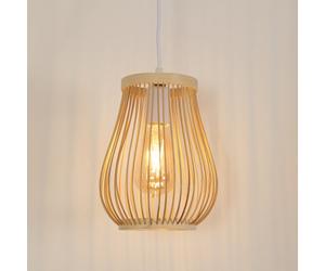 Pheashine Elegant Rattan Chandelier Light Fixture 1-Light Hand Woven Pendant For Kitchen Bedroom Dining Room