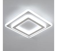 Pheashine Elegant Square Acrylic Ceiling Lamp Sand White 29Cm 44W Ideal For Living Room Kitchen Study