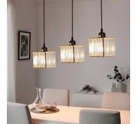 Pheashine Elegant Square Crystal Pendant Light 1.2 M Adjustable E27 in Black Pheashine Black