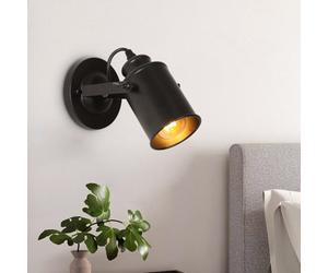 Pheashine Elegant Vintage Oval Wall Light Sconce Black E27 Fixture 22X15X12Cm