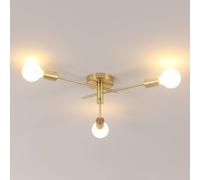 Pheashine Elegant Wrought Iron Ceiling Lamp Gold 3 Heads E27 Lamp Holder Pheashine Gold