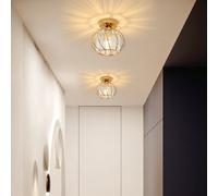 Pheashine Gold Crystal Cage E27 Base Ceiling Lamp Without Bulb