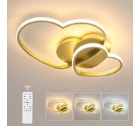 Pheashine Gold Double LED Ceiling Light, 48W Dimmable with Remote, 3000-6500K Pheashine Gold