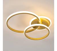 Pheashine Gold LED Ceiling Light, 42W 3000K Warm White, 3-Ring Circle Fixture Pheashine Gold