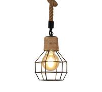 Pheashine Hemp Rope Retro Pendant Light, Vintage Ceiling Pendant Light Fitting, E27 Lamp Holder Suspended Hanging Lamp for Kitchen, Dining Room, Bedroom