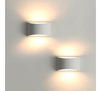 Pheashine Indoor Wall Lights 2 Pack, 7W Warm White LED Modern Plaster Wall Lights, Decorative Up and Down Wall Lamp Sconce for Living Room, Bedroom, Corridor, Stairs, Pathway (G9 LED Bulb Include)