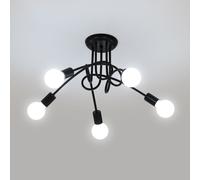 Pheashine Industrial Ceiling Light Black 5 Lamps E27 Lamp Holder 600x230mm Pheashine Black