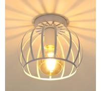 Pheashine Industrial Vintage Ceiling Light White Metal E27 Pendant 19x19x16.5cm | Size: 19x19x16.5 cm Pheashine White 19x19x16.5 cm