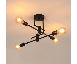 Pheashine Iron Magic Bean Ceiling Lamp 4 Heads All Black E27 Lamp Holder, Without Light Source 220V