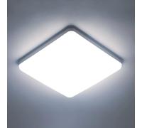 Pheashine LED Ceiling Light Square 36W, 6500K Cool White, 23cm Bedroom Kitchen in White Pheashine White
