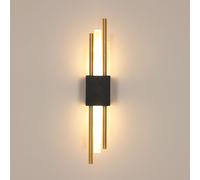 Pheashine LED Wall Light, 10W 3000K Warm White, Modern Linear Indoor Sconce in Black Pheashine Black