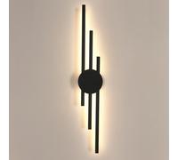 Pheashine Led Wall Light Strip 58Cm,24W 3000K Warm White, Slim 5Cm, Black Finish, Ra80, 220V