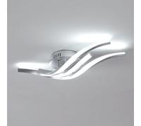 Pheashine Modern 3-Bar Led Ceiling Light, 24W 6500K Cool White Aluminum Fixture 52X15Cm