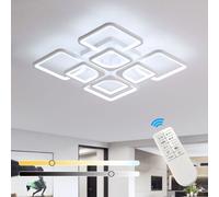Pheashine Modern 8-Square LED Ceiling Light, 80W Dimmable with Remote, 60x60cm in White | Size: 60x60 cm Pheashine White 60x60 cm