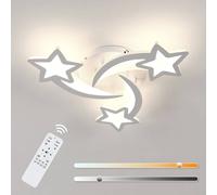 Pheashine Modern Acrylic Ceiling Light 30W Remote Dimmable 3-Light White Pheashine White