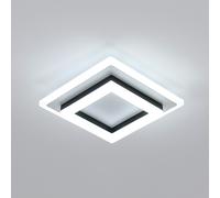 Pheashine Modern Acrylic Square LED Ceiling Light, 24W 6500K Cool White, 20cm in Black Pheashine Black