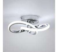 Pheashine Modern Clover Leaf Led Ceiling Light 22W 25X25X12Cm 6500K Cool White Chrome