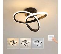 Pheashine Modern Clover Leaf Led Ceiling Light, 3Cct Selectable Via Wall Switch, For Living Room Bedroom Hallway(Black, 25X25Cm)