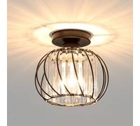 Pheashine Modern Crystal Chandelier Ceiling Light E27 Black Metal Pheashine Black