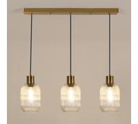 Pheashine Modern Crystal Chandelier Clear Glass Shade E27 Lamp Base in Gold Pheashine Gold