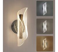 Pheashine Modern Curved Led Wall Light,12W 3-Color Temperatures For Bedroom, Lounge, Corridor Or Staircase