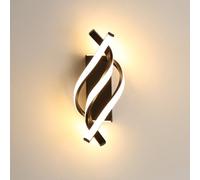 Pheashine Modern Curved Led Wall Light,18W 1200Lm Black Warm White 3000K For Bedroom Or Study
