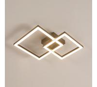 Pheashine Modern Double Ring Led Ceiling Light 36W Sand Black 49X35Cm Warm White Cri 80