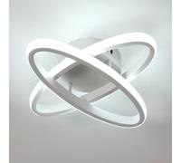 Pheashine Modern Dual-Ellipse Led Ceiling Light,27W 6500K White Minimalist Design For Living Room Or Bedroom