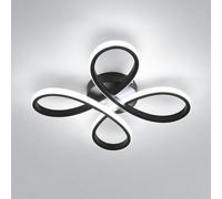Pheashine Modern Flower Shape Led Ceiling Light 30W 3500Lm 6500K Cool White Acrylic Black