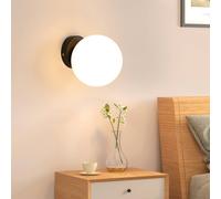 Pheashine Modern Glass Sphere Wall Lamp 15cm E27 Lamp Holder in White Pheashine White
