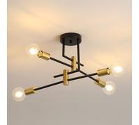 Pheashine Modern Gold 4-Light Ceiling Light, Light bulb not included E27, 51CM in Black Pheashine Black