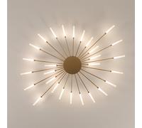 Pheashine Modern Gold Led Ceiling Light,28 Light 28W 4500K Chandelier 100X8.5Cm
